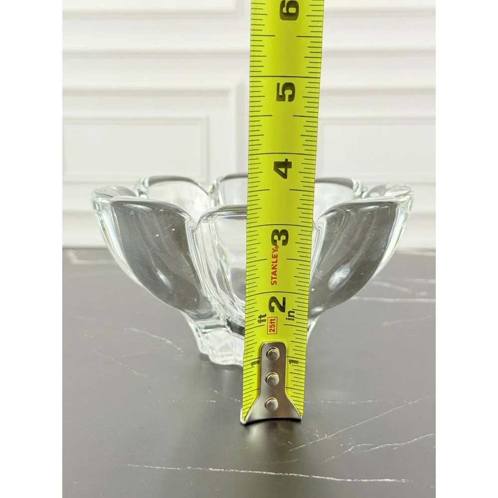 VTG Orrefors Crystal Octogonal Flower Candy Nut 6